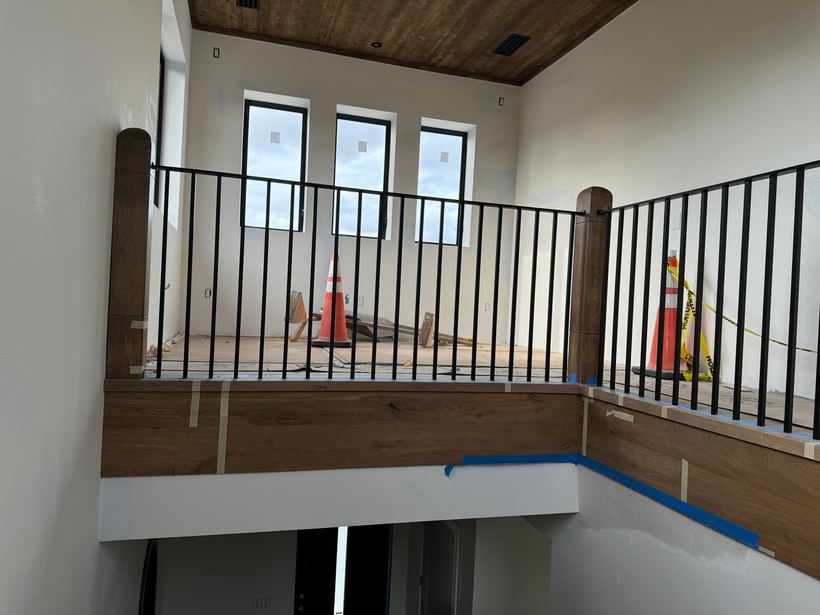 Custom black balcony railing